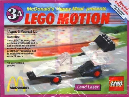 Katalogová fotka postaveného setu 1646 Lego Motion 3A, Land Laser
