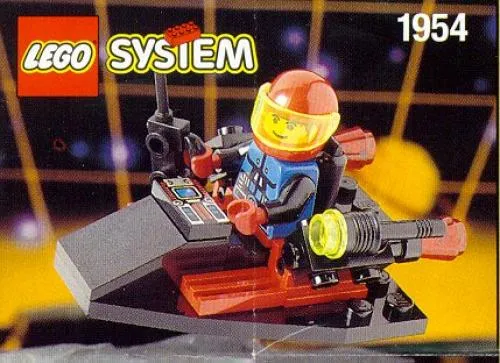Catalogue picture of the built set 1954 Surveillance Scooter