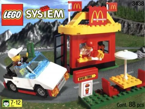 Katalogová fotka postaveného setu 3438 McDonald's Restaurant
