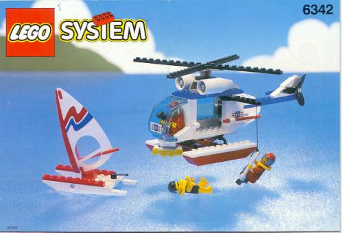 Katalogová fotka postaveného setu 6342 Beach Rescue Chopper