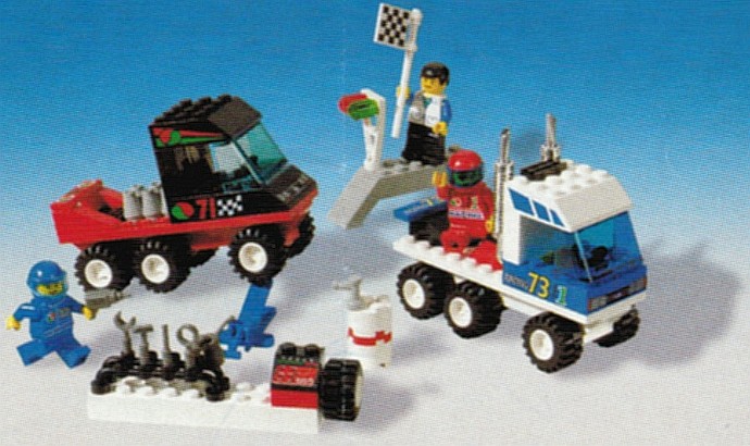 Katalogová fotka postaveného setu 6424 Rig Racers