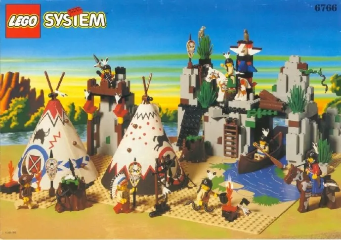 Catalogue picture of the built set 6766 Rapid River Village