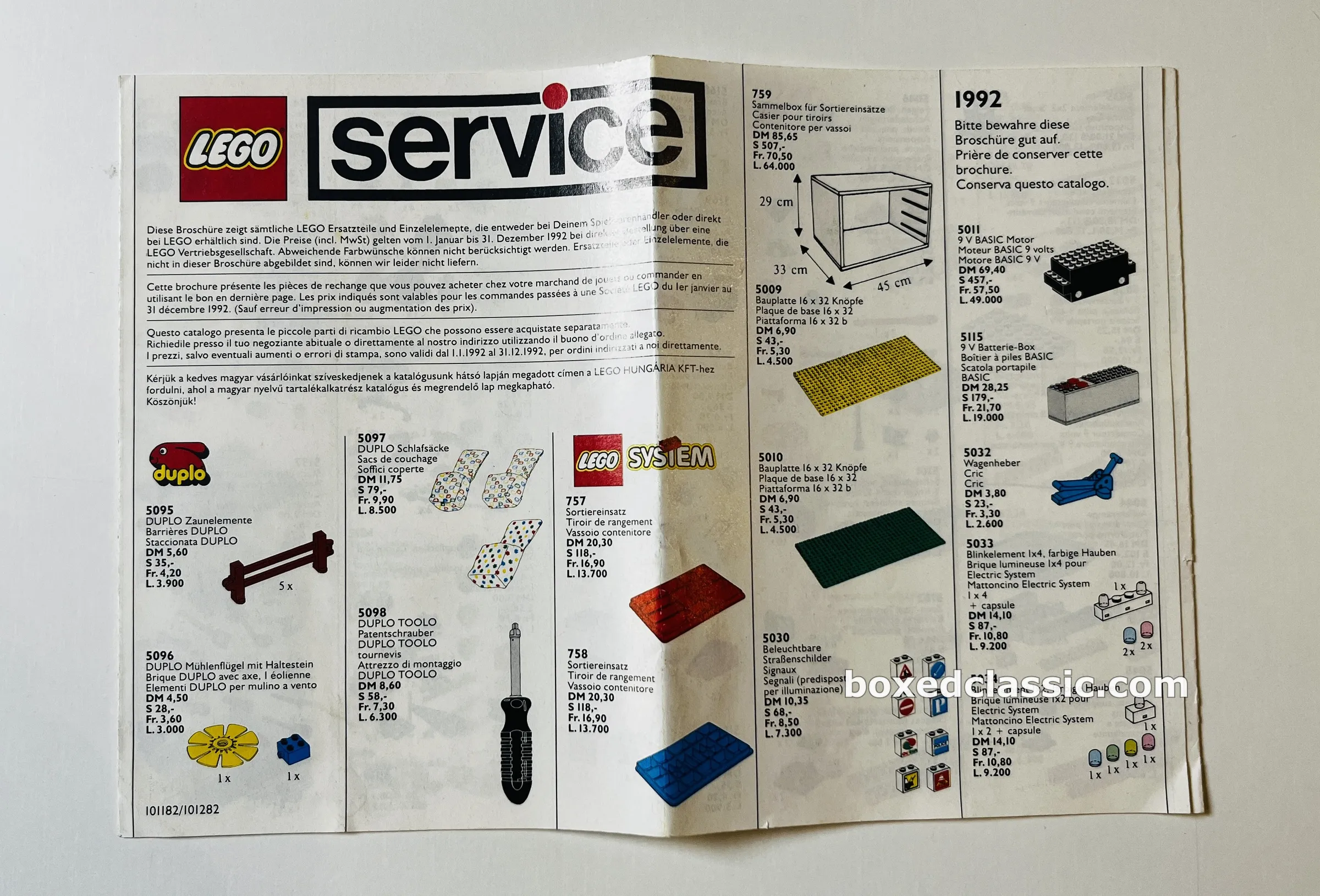 LEGO SERVICE KATALOG 1992 — photo 1