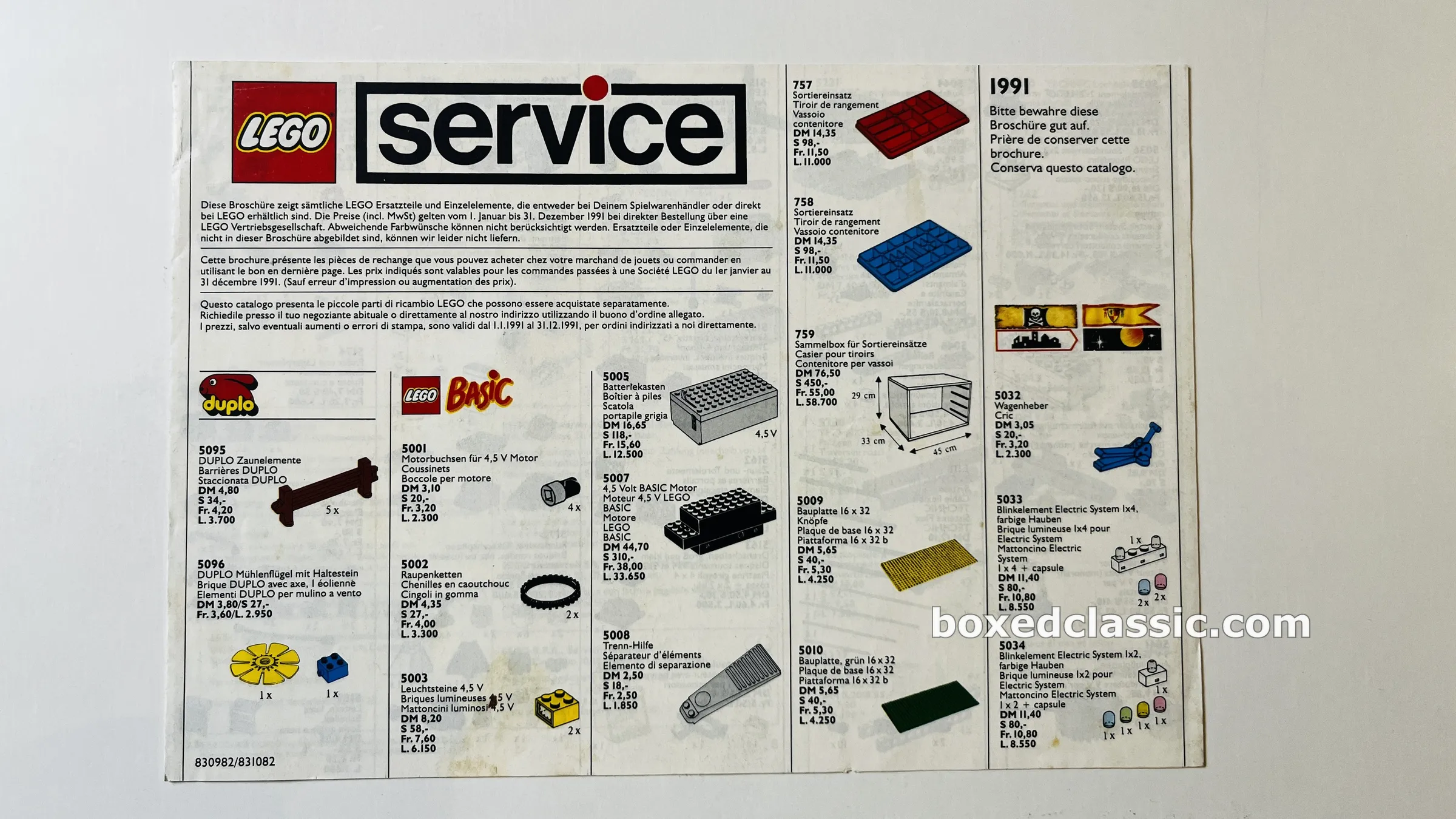LEGO SERVICE KATALOG 1991 #3 — photo 1