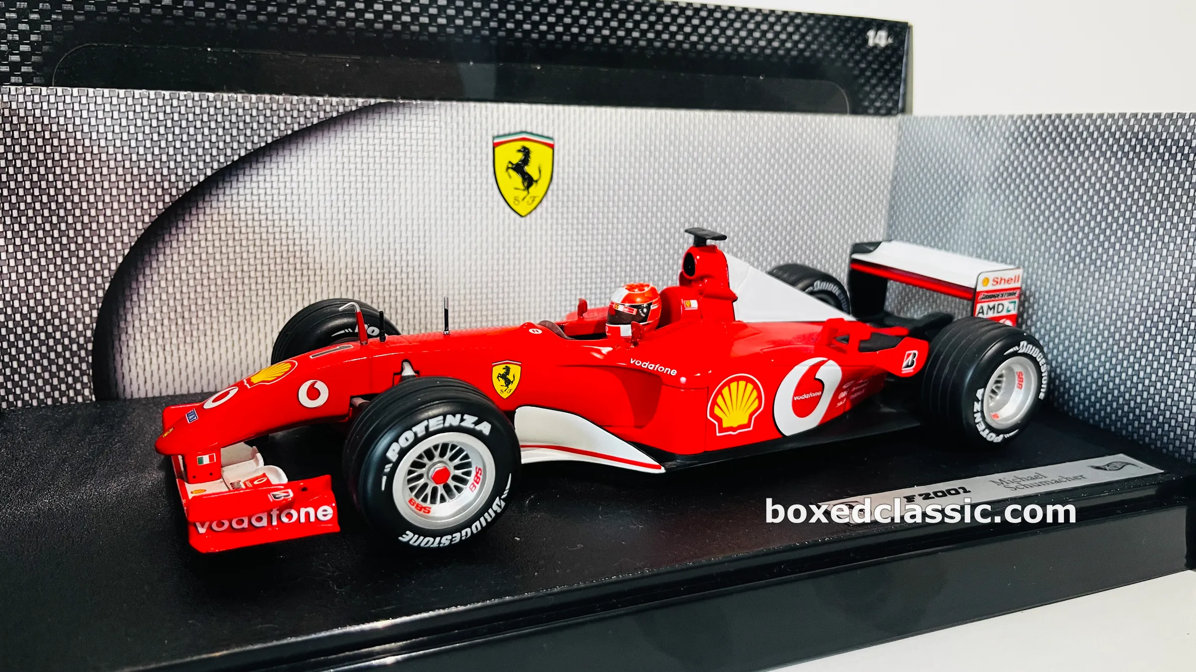 Ferrari F2001 — Michael Schumacher 2002, Vodafone livery, Hot Wheels Racing 1:18 — photo 1