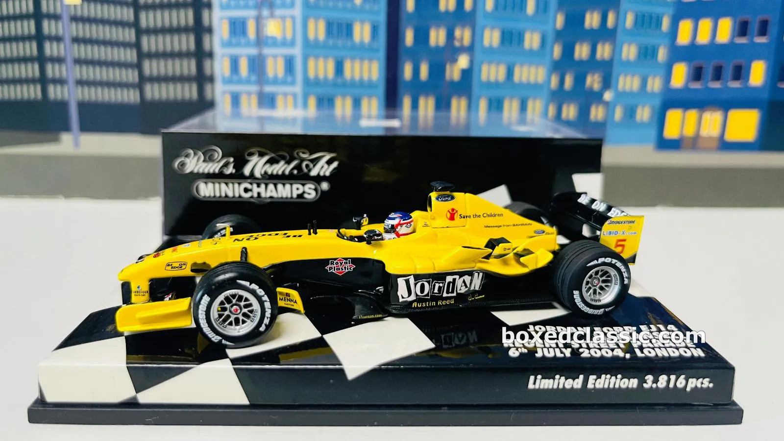 Jordan Ford EJ14 — Nigel Mansell, London exhibition 2004, Minichamps 1:43 — photo 1